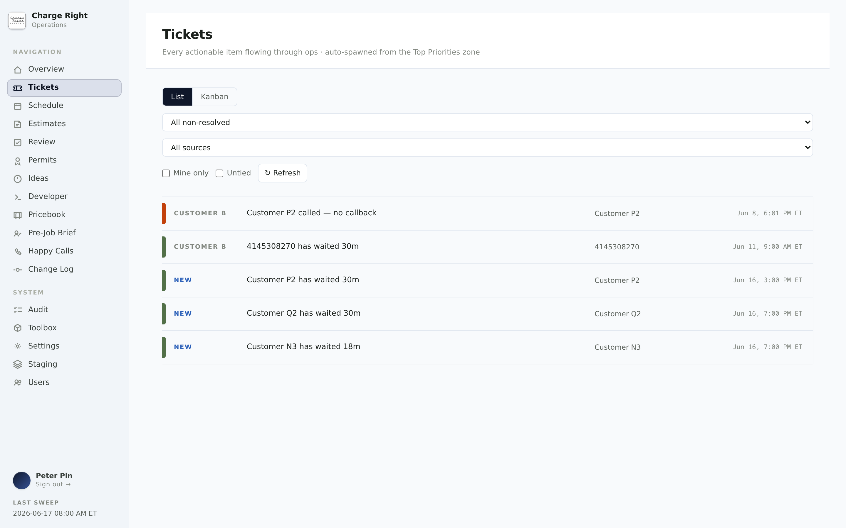 Ticketing system